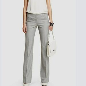 Express Editor Studio Trouser 12S Wide Waist Stretch Flare Dress Office Neutral